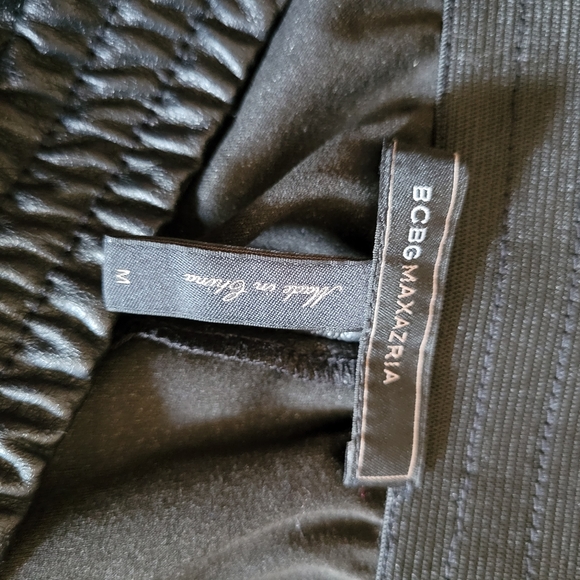 BCBGMaxAzria Sugi Faux Leather High Rise Jogger Pants Black M - Picture 11 of 12